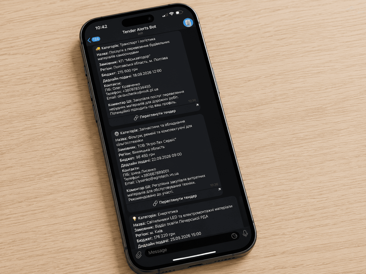 Telegram service